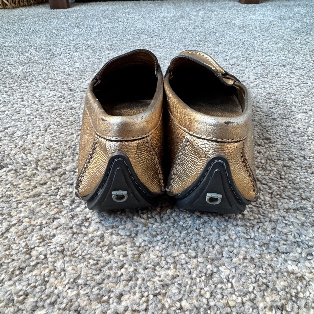 Salvatore Ferragamo Gold Loafers - Picture 8 of 11